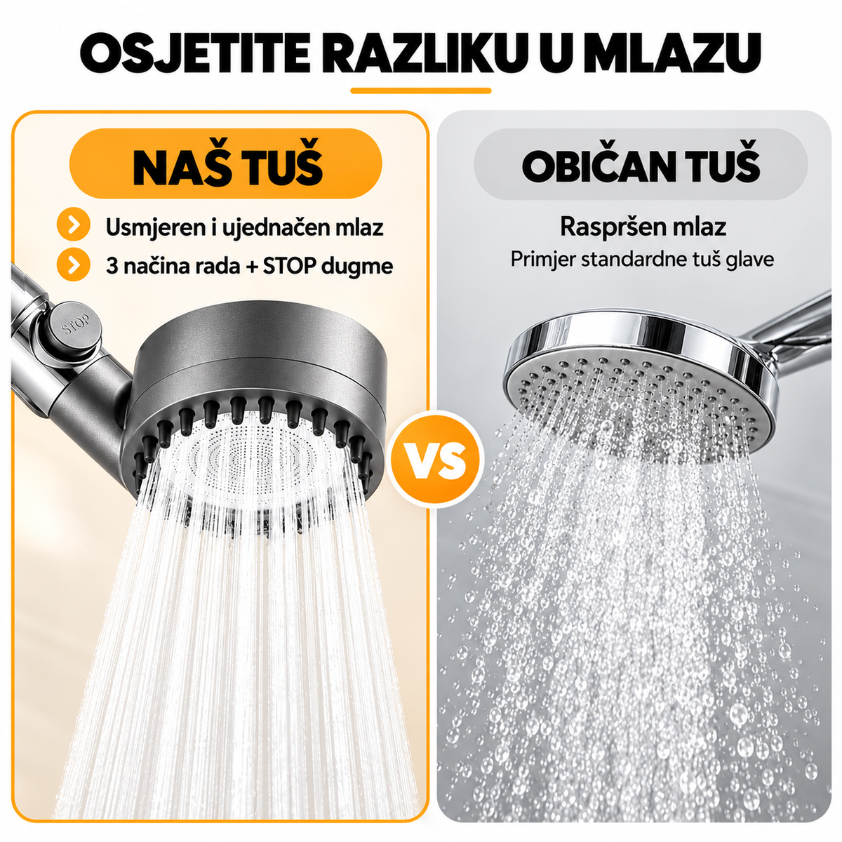 Hydro Tuš - 3 moda rada i snažan pritisak